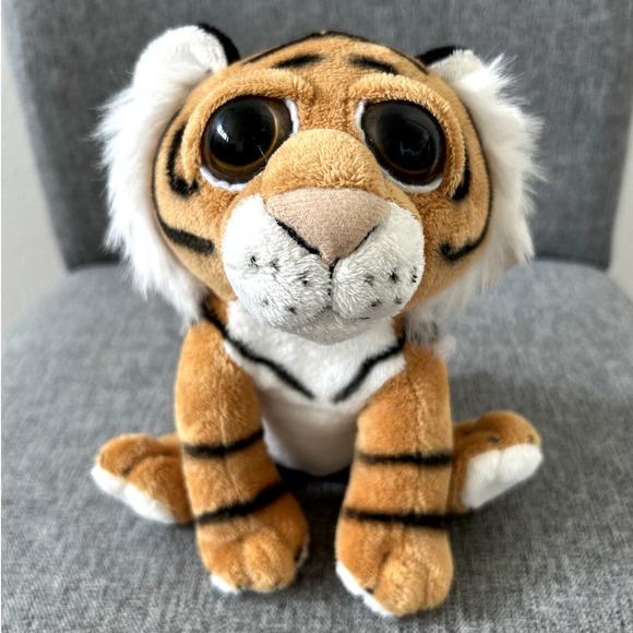 The Petting Zoo Plush Tiger Bright Eye Stuffed Animal, 8” - Picture 3 of 5